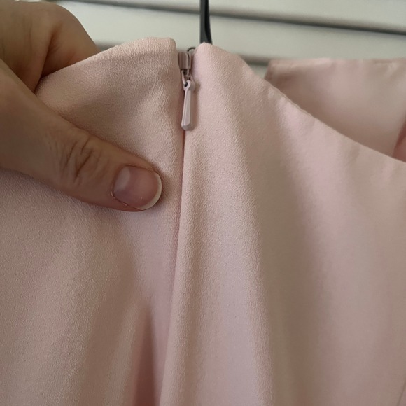 NWT White by Vera Wang Strapless Crepe Soie Gown Petal Pink Sz 18 - Picture 6 of 10